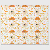 不気味なハロウィーンハロウィーンのカボチャのちょうちんこうもりスパイダーウェブ ラッピングペーパー (フラット)