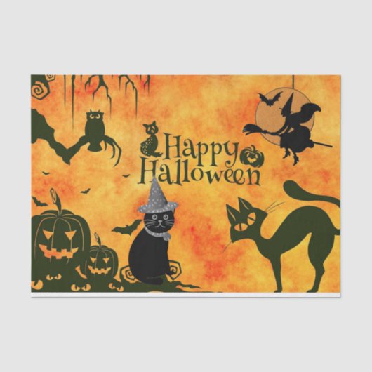 不気味なハロウィーンパターン・デコパージュ 薄葉紙 (正面)