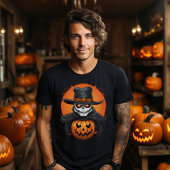 不気味なハロウィーンパンプキンスカル Tシャツ
