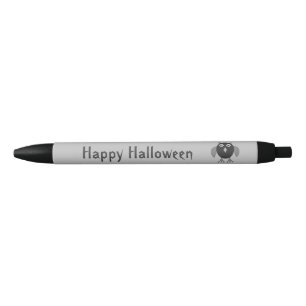 不気味なハロウィーンフクロウパーソナライズされたペン 黒ボールペン