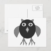 不気味なハロウィーンフクロウ葉書 ポストカード (正面/裏面)