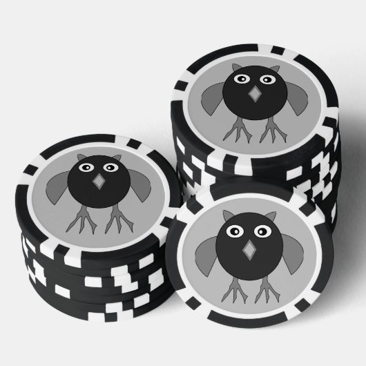 不気味なハロウィーンフクロウ ポーカーチップ (積み重ね)