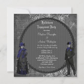 不気味なハロウィーンブライド&グルーマー婚約パーティ 招待状 (裏面)