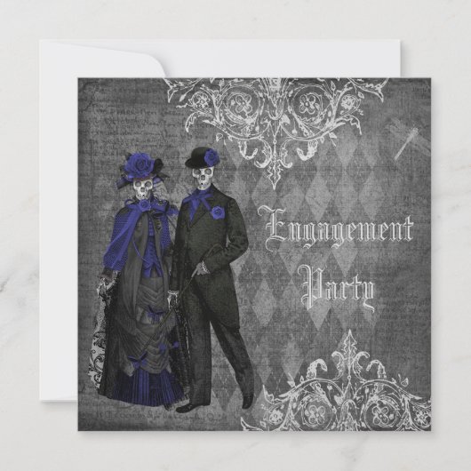 不気味なハロウィーンブライド&グルーマー婚約パーティ 招待状 (正面)