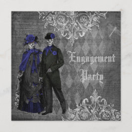 不気味なハロウィーンブライド&グルーマー婚約パーティ 招待状