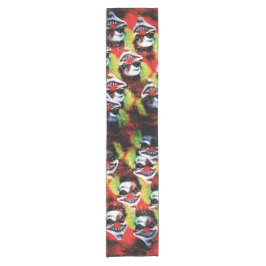 不気味なハロウィーンホラーピエロパターン ショートテーブルランナー