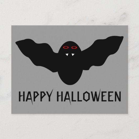 不気味なハロウィーンヴァンパイアこうもりカスタムハガキ ポストカード (正面)