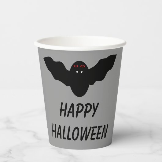 不気味なハロウィーンヴァンパイアこうもり 紙コップ (正面)