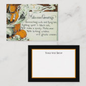 不気味なハロウィーンヴィンテージウィッチ追加文字 ノートカード (正面/裏面)