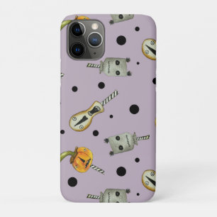 不気味なハロウィーン人形_ほこりっぽい紫 iPhone 11 PROケース
