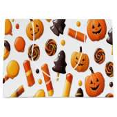 不気味なハロウィーン大抱き枕と幽霊 ラージペーパーバッグ (正面)
