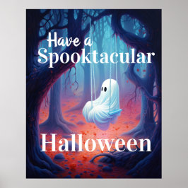 不気味なハロウィーン幽霊を持つ ポスター