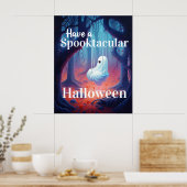 不気味なハロウィーン幽霊を持つ ポスター (キッチン)