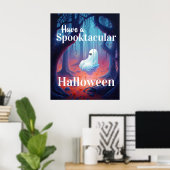 不気味なハロウィーン幽霊を持つ ポスター (ホームオフィス)