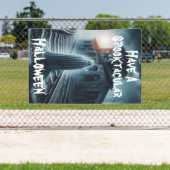 不気味なハロウィーン幽霊を持つ 横断幕 (インサイチュ)