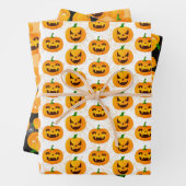 不気味なハロウィーン幽霊ハロウィーンのカボチャのちょうちんスパイダーウェブ ラッピングペーパーシート (インサイチュ)