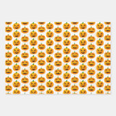 不気味なハロウィーン幽霊ハロウィーンのカボチャのちょうちんスパイダーウェブ ラッピングペーパーシート (正面)