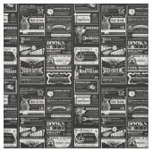 不気味なハロウィーン新聞アンティークブラック ファブリック (見本)