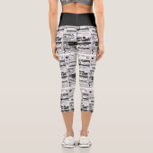 不気味なハロウィーン新聞アンティーク白 カプリレギンス (裏面)