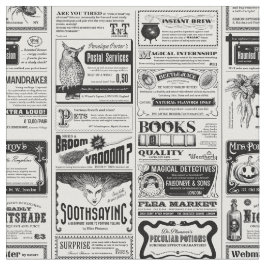 不気味なハロウィーン新聞アンティーク白 ファブリック