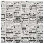 不気味なハロウィーン新聞アンティーク白 ファブリック (見本)