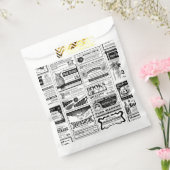 不気味なハロウィーン新聞アンティーク白 フェイバーバッグ (封をした状態)