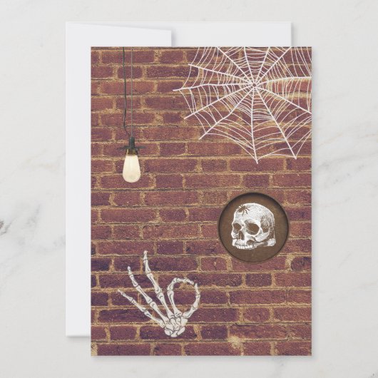 不気味なハロウィーン映画の夜の誕生日パーティー 招待状 (裏面)