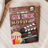 不気味なハロウィーン映画の夜の誕生日パーティー 招待状