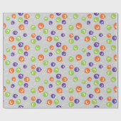 不気味なハロウィーン棒つきキャンデーライトグレーシームレス ラッピングペーパー (フラット)