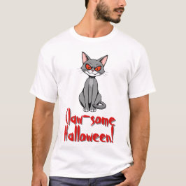 不気味なハロウィーン猫 Tシャツ