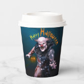 不気味なハロウィーン3D怖いピエロ 紙コップ (裏面)