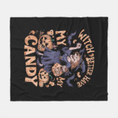 不気味なハロウィーン フリースブランケット (正面(横))