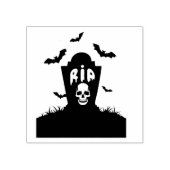 不気味なハロウィーン RIP ヘッド ストーン ラバースタンプ (インプリント)