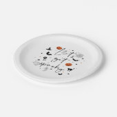 不気味なハローウィンパーティプレート白 ペーパープレート (アングル)