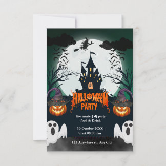 不気味なハローウィンパーティ招待状- Haruting 出欠カード