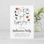 不気味なハローウィンパーティ白 招待状 (スタンド正面)