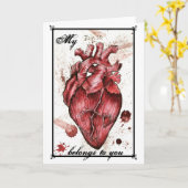 不気味なハートラブカードエドガー・アラン・ポー引用文 カード (黄色い花)