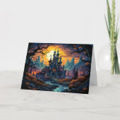 不気味なハ幽霊のよく出るウス |ハッピーハローウィン カード (正面)