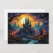 不気味なハ幽霊のよく出るウス |ハッピーハローウィン ポストカード (正面/裏面)