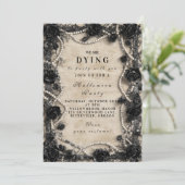 不気味なバラ ゴシック ハロウィン パーティー 招待状 (スタンド正面)