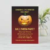 不気味なバーニングハロウィーンパンプキン招待状 招待状 (スタンド正面)