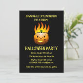 不気味なバーニングハロウィーンパンプキン招待状 招待状 (スタンド正面)