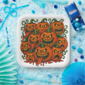 不気味なパンプキンホルドハロウィーン ペーパープレート (パーティー)