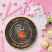 不気味なパンプキンマンパーソナライズされたハローウィンパーティ ペーパープレート (パーティー)