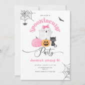 不気味なパーティーガールハロウィーン誕生日 招待状 (正面)