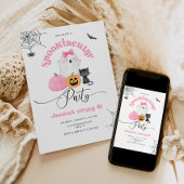 不気味なパーティーガールハロウィーン誕生日 招待状