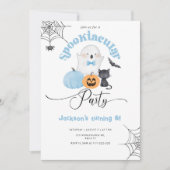 不気味なパーティー少年ハロウィーンの誕生日 招待状 (正面)