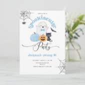 不気味なパーティー少年ハロウィーンの誕生日 招待状 (スタンド正面)