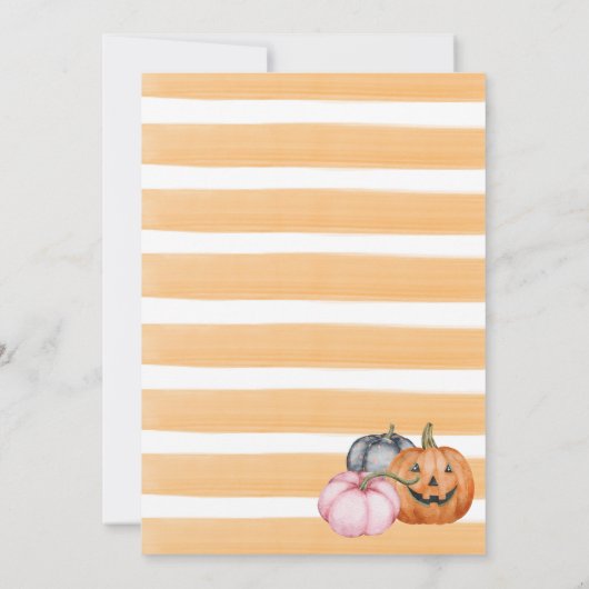 不気味なパーティー最初の誕生日赤ちゃんシャワー 招待状 (裏面)