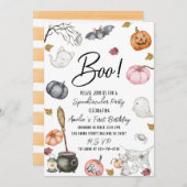 不気味なパーティー最初の誕生日赤ちゃんシャワー 招待状 (正面/裏面)
